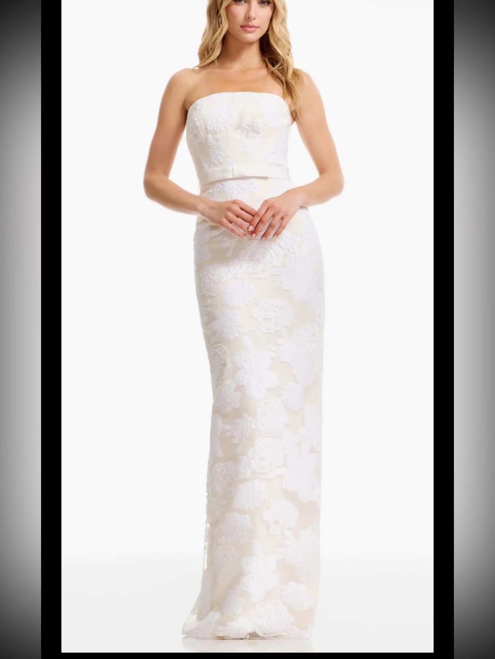 Dress The Population Colleen Floral Jacquard Strapless Mermaid Gown,sz XS,new